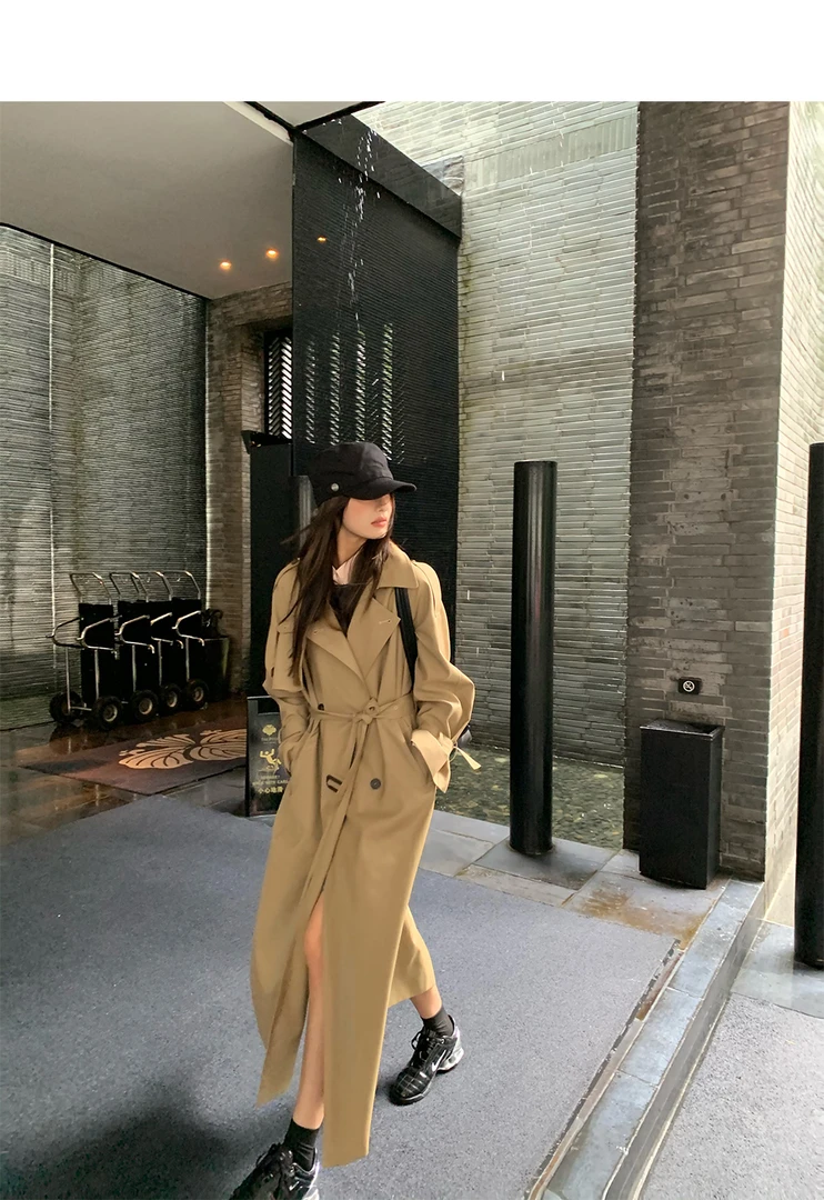 70不是七十【悉尼街区】秋冬不易皱宽松长款设计感腰带长款风衣