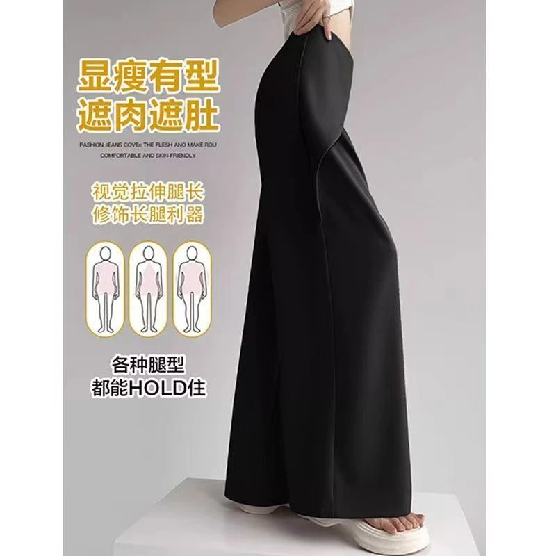 高级时尚2025春款高腰显瘦裤子欧货洋气潮流百搭正版灰色网红裤子