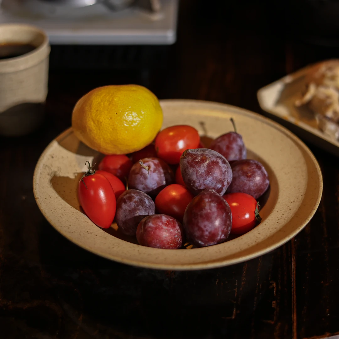 月白釉-官帽盘茶道配件(灰念0678)