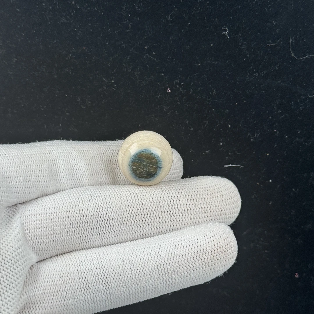 G2987天然猛犸 蓝眼睛圆珠18mm一物一图 假一罚十