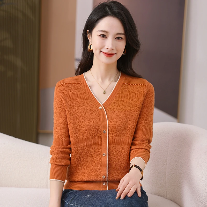 假开衫2025新款时尚洋气套头春秋百搭长袖针织衫女短款V领打底衫