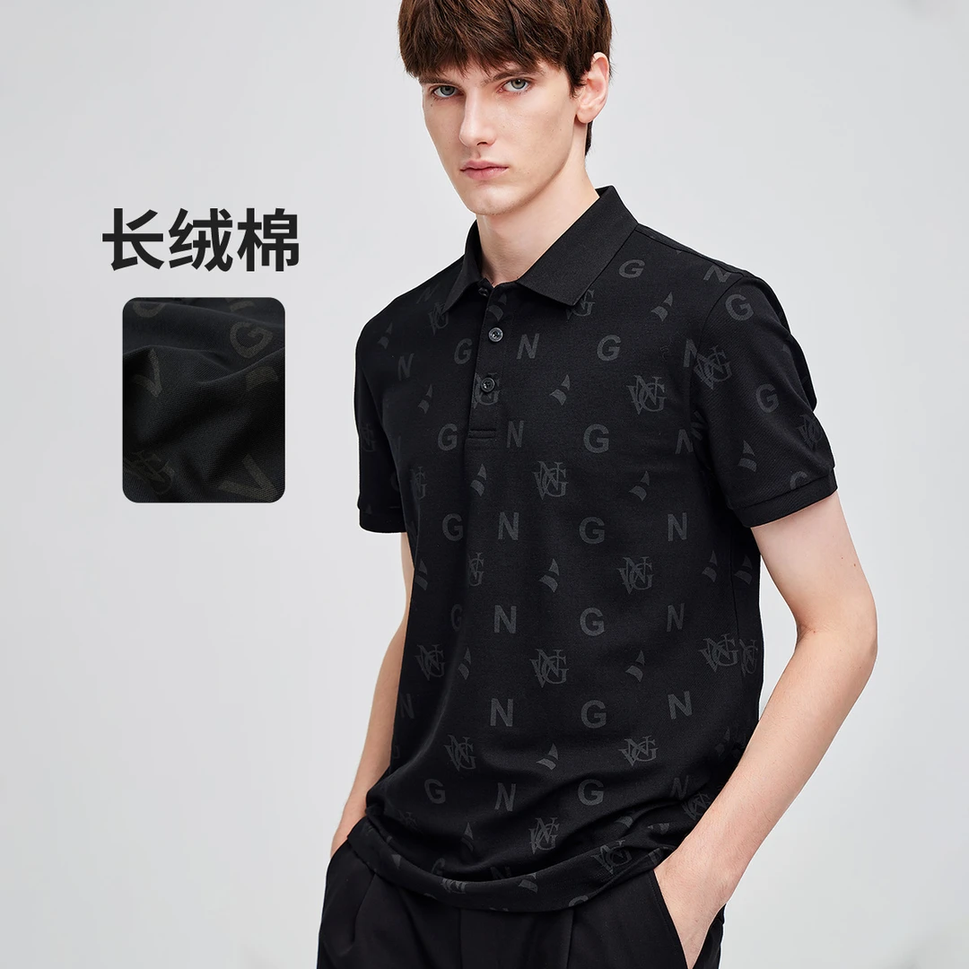 navigare意大利小帆船夏季轻奢短袖POLO衫男款时尚老花新款t恤