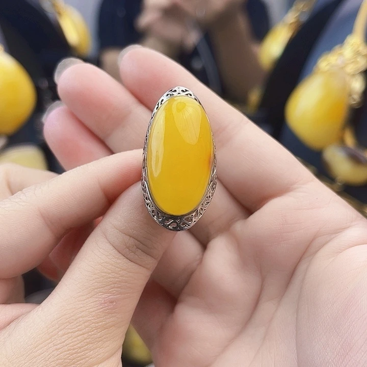 琥珀银S925镶嵌裸石