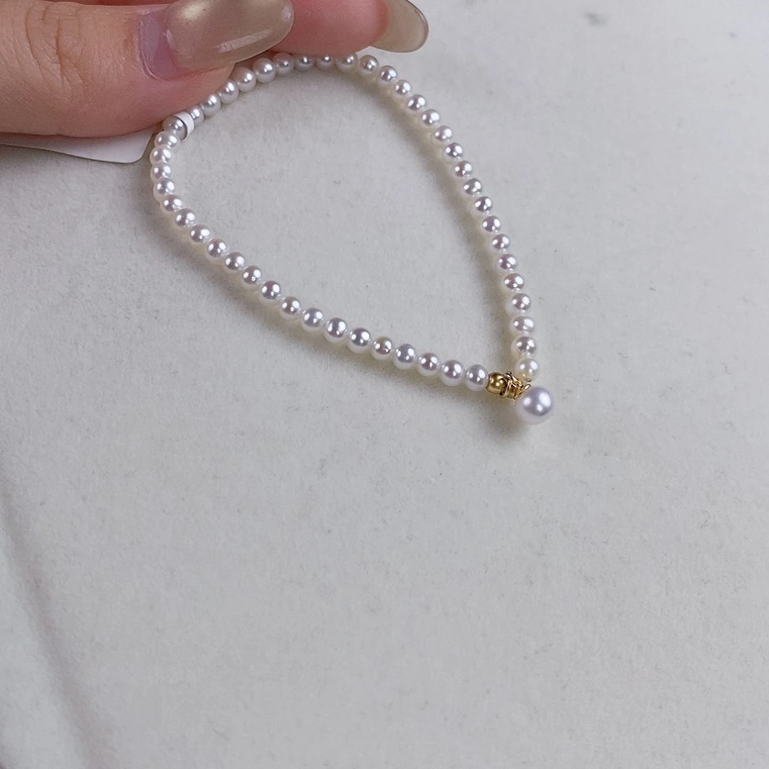 银S925镶嵌手绳淡水珍珠
