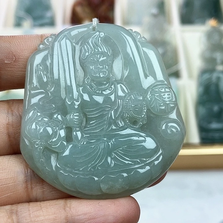 翡翠未镶嵌颈饰天然翡翠A货不动明王