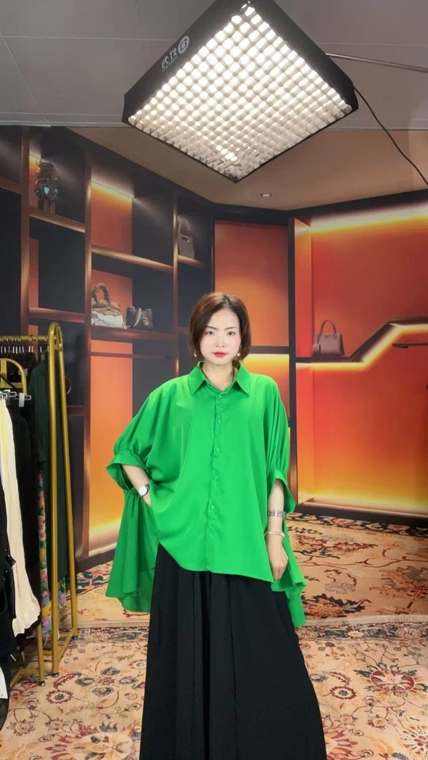 88071爆款慵懒风宽松前短后长大码经典款衬衫