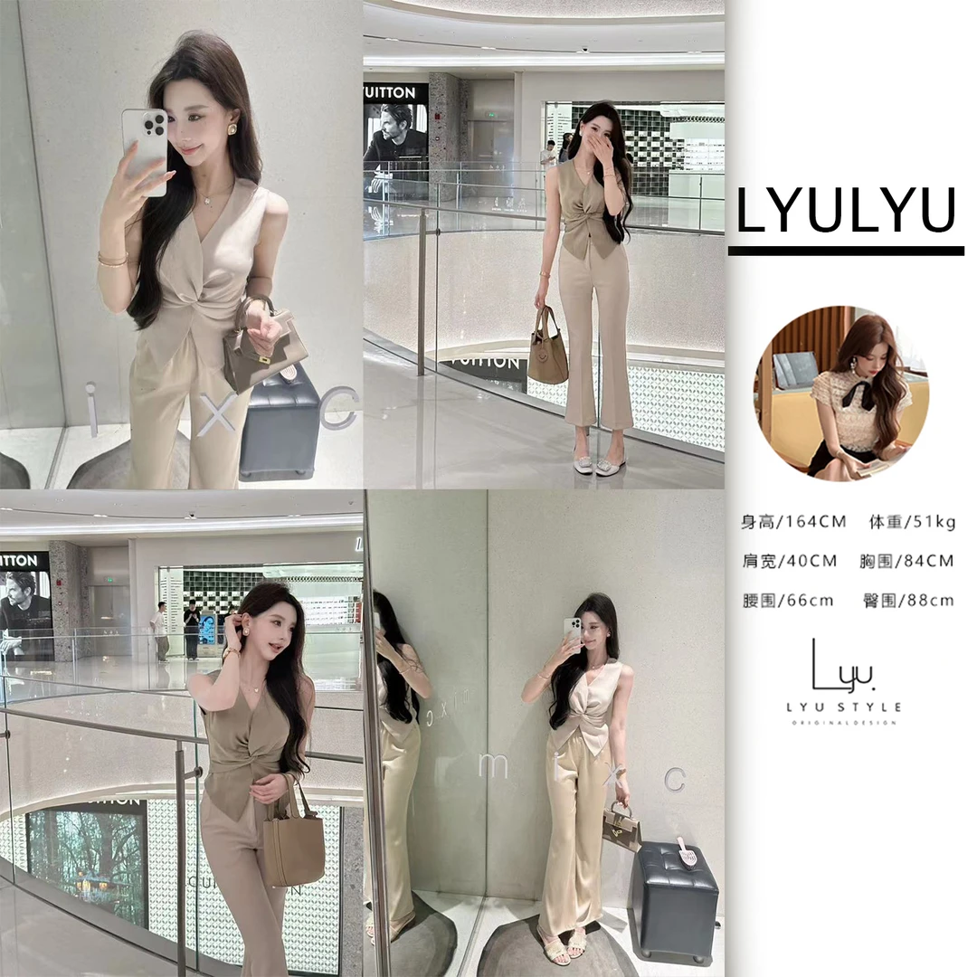LYU【韩熟姐姐】气质设计感扭结无袖修身上衣 VVX4SY3229