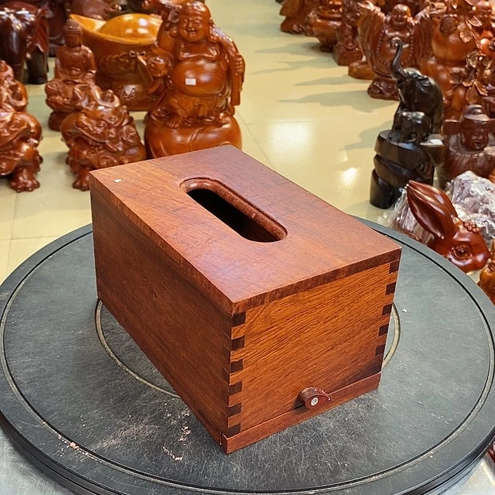 大果紫檀（缅甸花梨）缅甸花梨木纸巾盒
