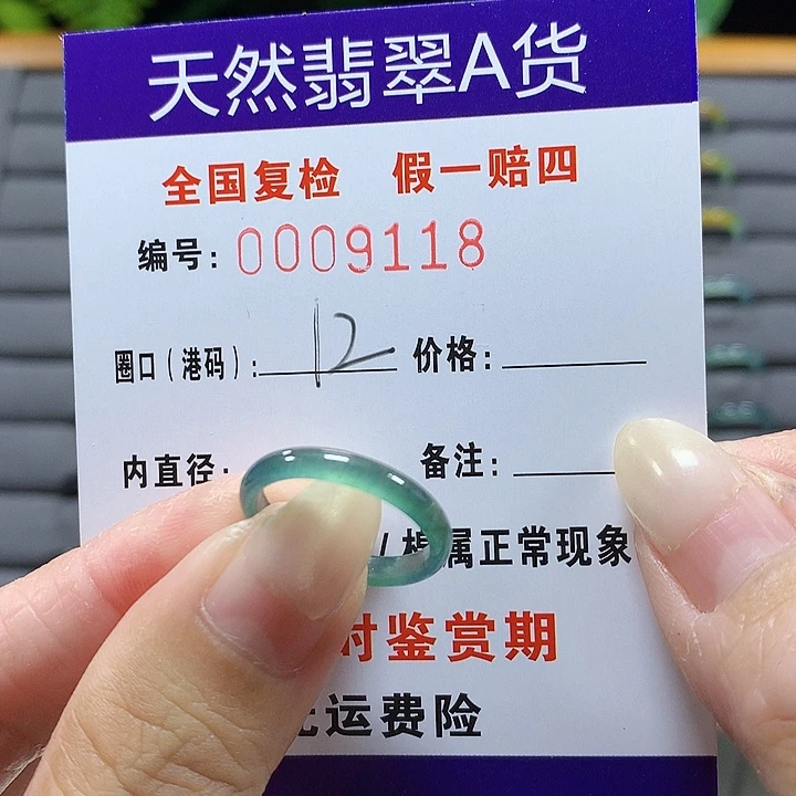 翡翠未镶嵌戒圈9118