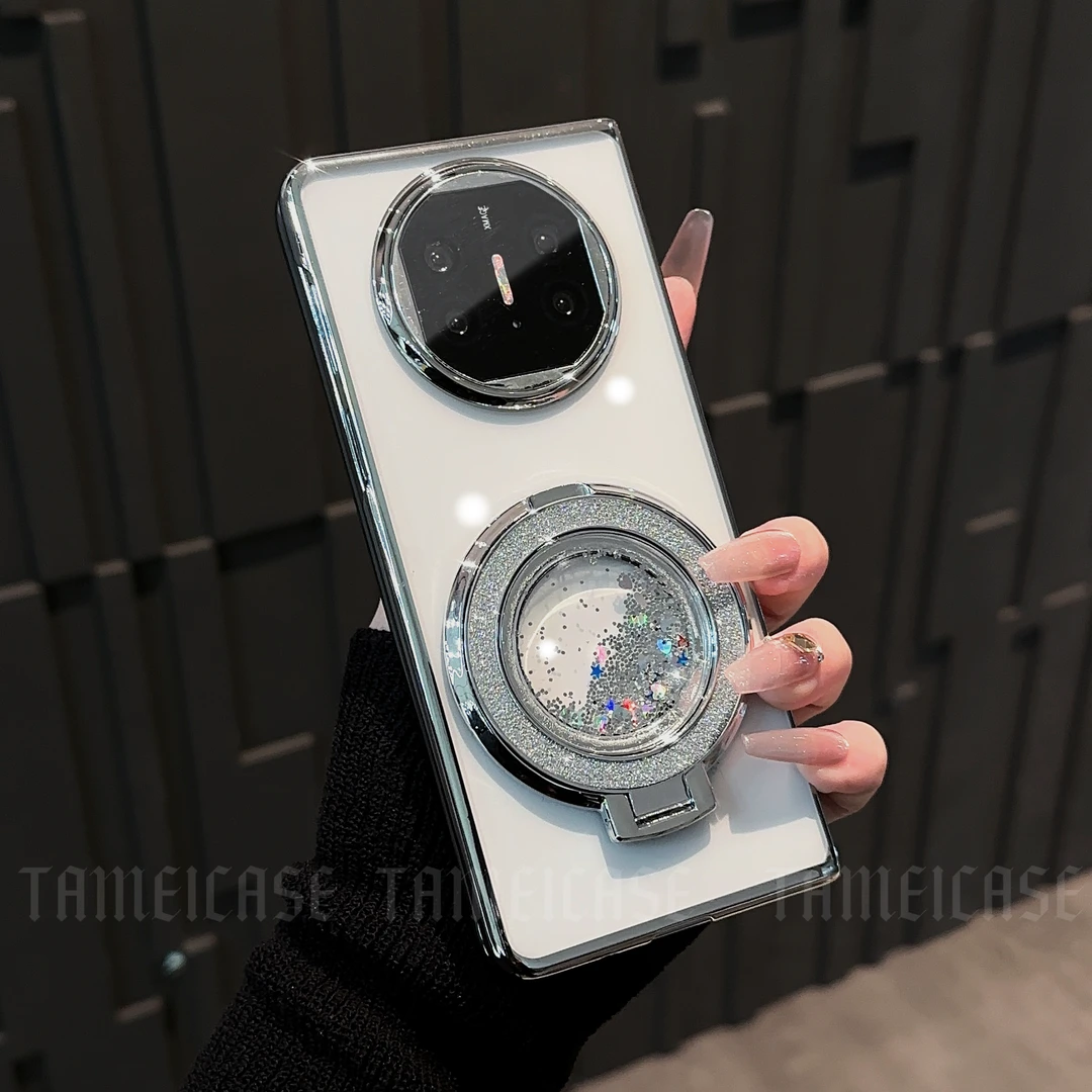 适用【华为MATEX5】电镀银折叠机高品质支架简约超透手机壳