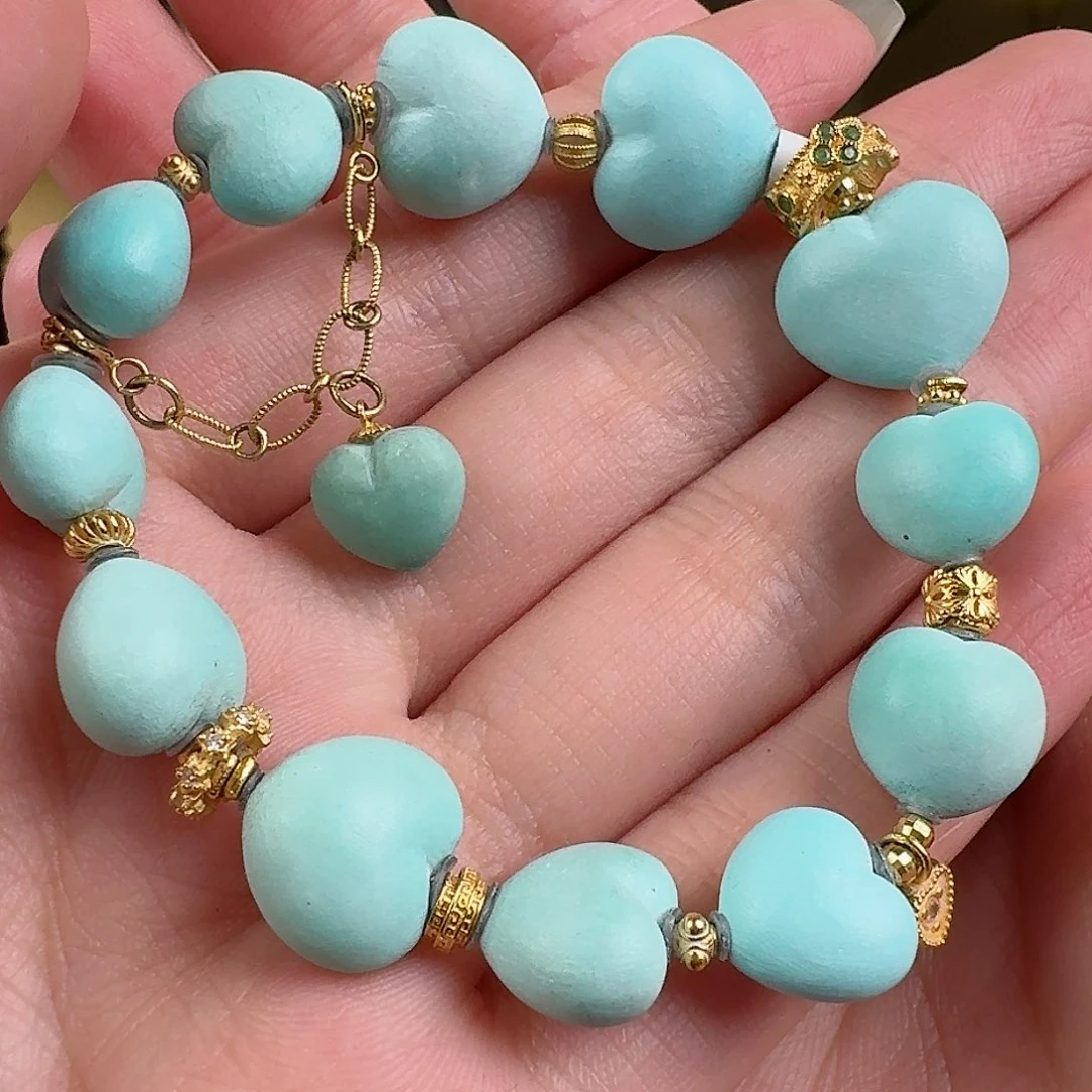 绿松石珠宝奇石18K金镶嵌