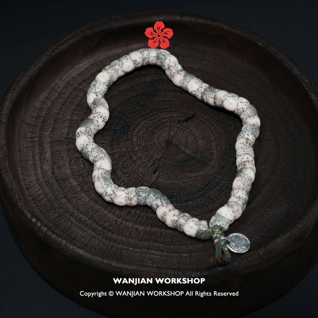 【万涧造物】星月菩提 石玉料大肠手持 尺寸8 针尖星大留白 斜切珠