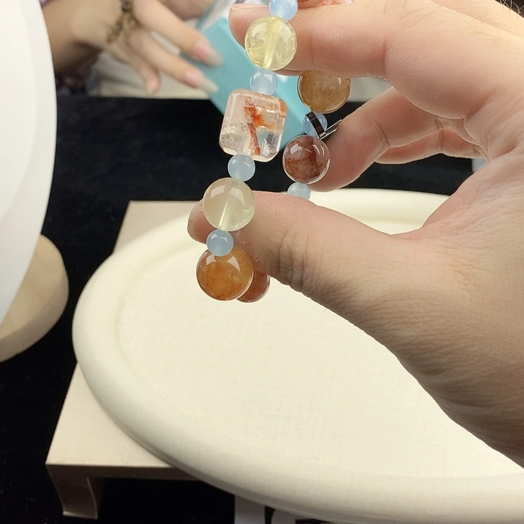 银S925镀金镶嵌手链水晶