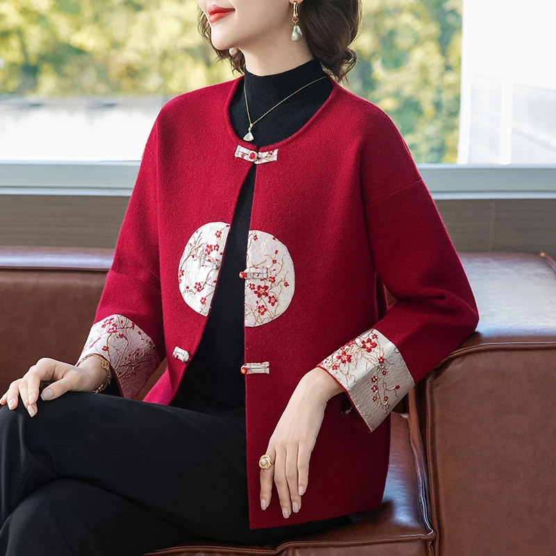 JOZDICE/纪治迪哲运动休闲外套女款秋冬针织气质中式时尚上衣