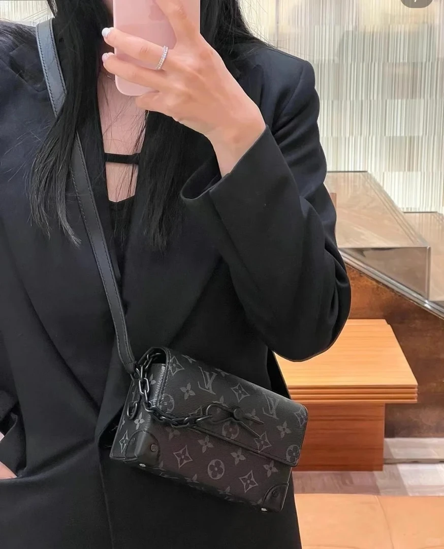 99新 LouisVuitton/路易威登  steamer黑花单肩斜跨/99新/优选