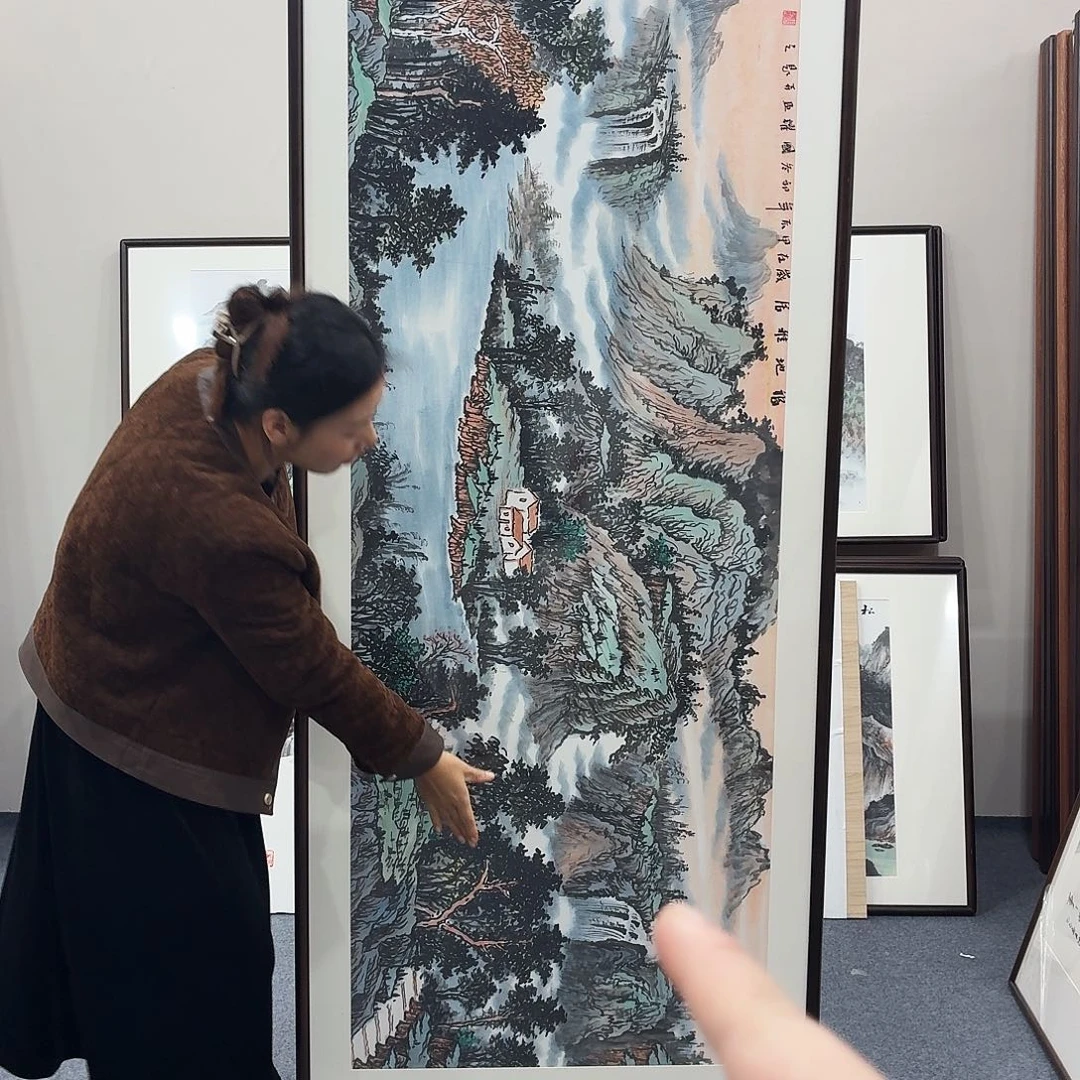 国画手绘作品210-80尺寸