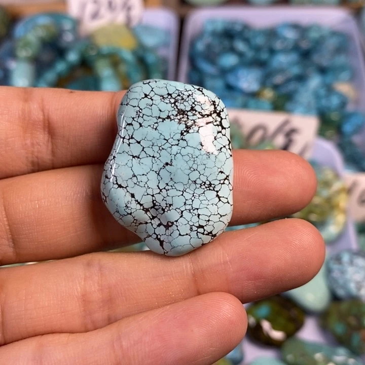 绿松石未镶嵌绿松石圆珠手链项链手链吊坠