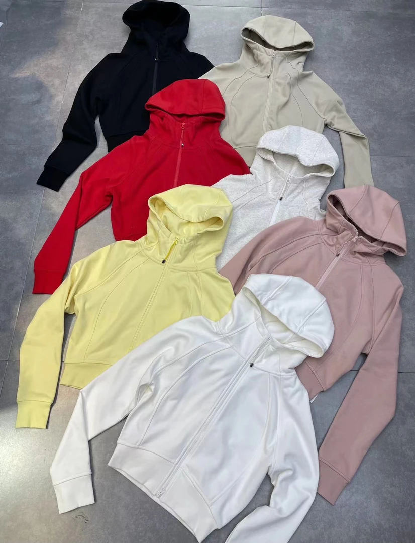 7345 连帽银扣磨毛拉链外套