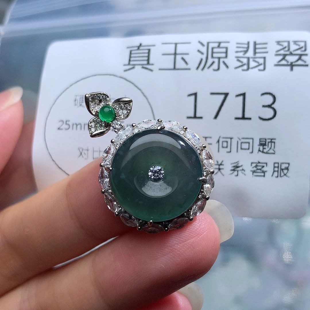 翡翠银S925镶嵌颈饰1713