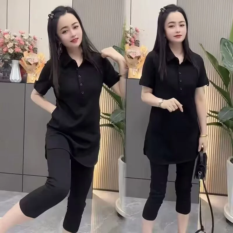 200斤微胖mm休闲套装女士大码显瘦洋气质妈妈装遮肉运动服两件套