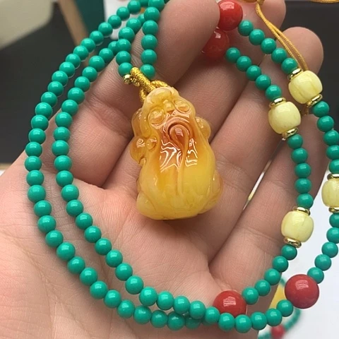 琥珀颈饰未镶嵌A09