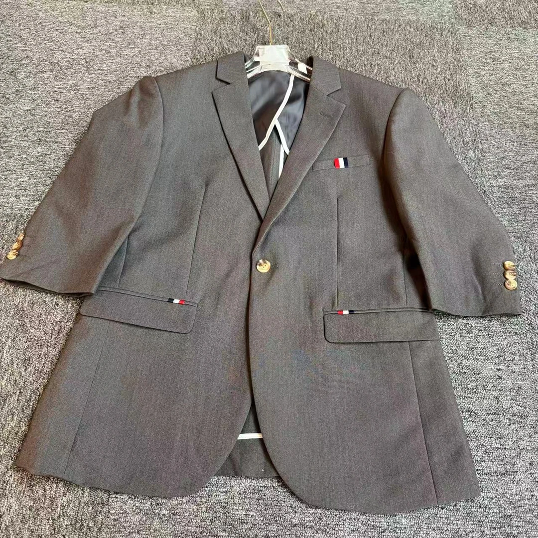 正装夏季商务女士西装七分袖时尚薄西服薄款灰色3036