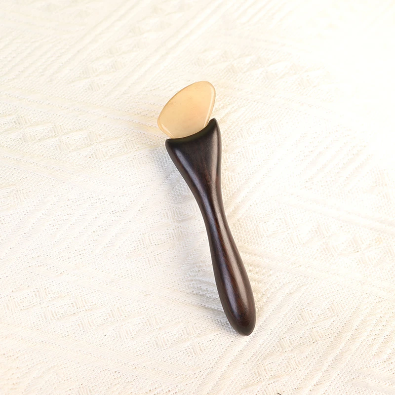 绿檀紫光檀羊角梳按摩梳小羊蹄拨筋棒眼刮随身专用面部刮痧