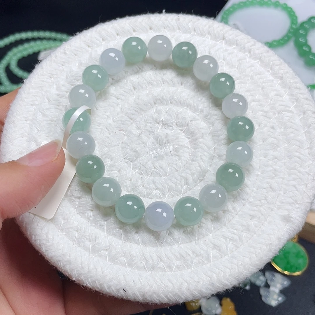 翡翠未镶嵌手链天然缅甸翡翠A货卡9.8