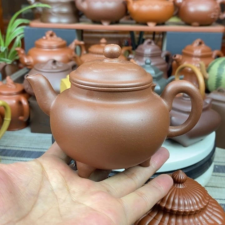 紫砂茶壶大彬如意230cc原矿老紫泥