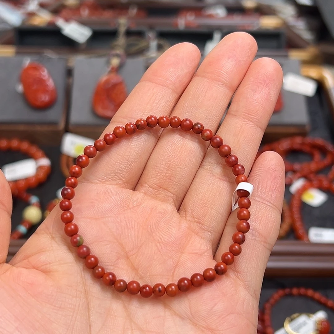 南红玛瑙未镶嵌手串4mm原矿