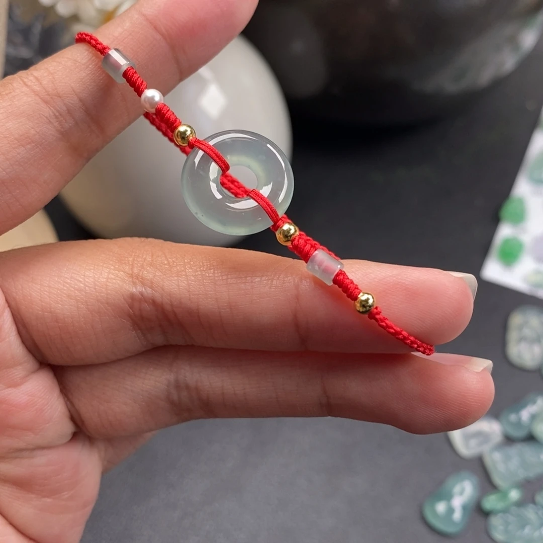 翡翠散珠 甜甜圈手绳
