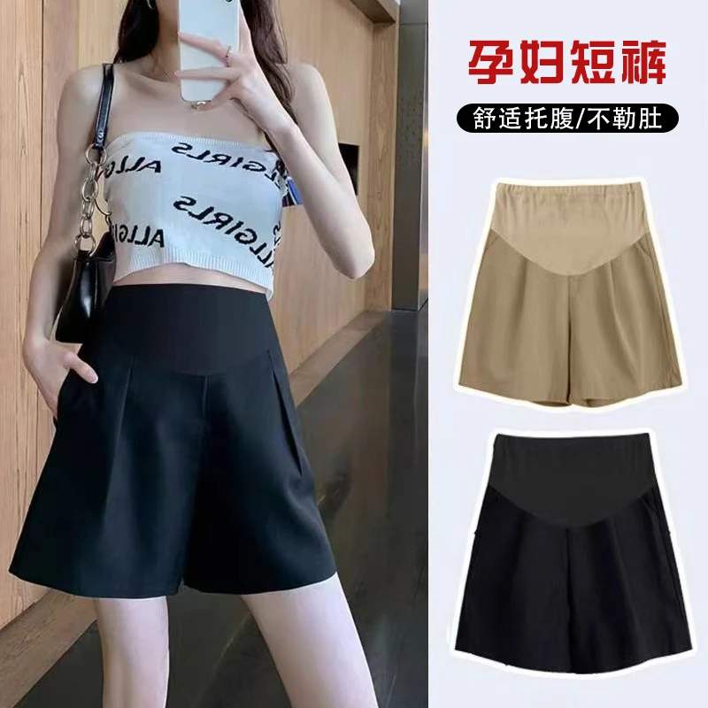 孕妇短裤夏季薄款外穿孕妇打底裤不勒肚宽松休闲五分裤孕妇装夏装