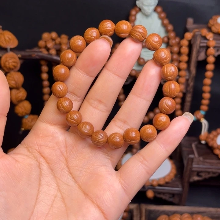 桃核手串玉龙脊手串