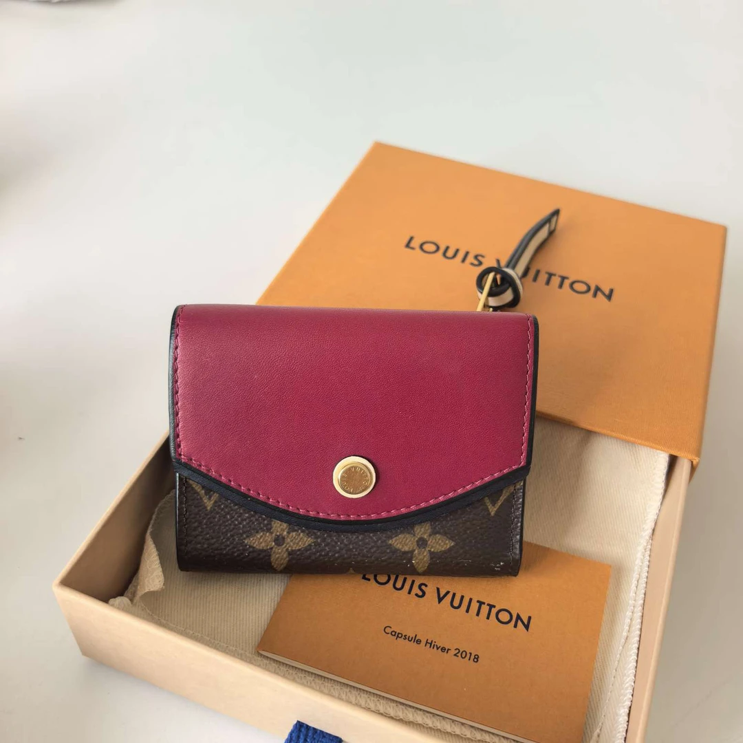 95新 LouisVuitton/路易威登 老花拼皮折叠钱包/卡包 4426