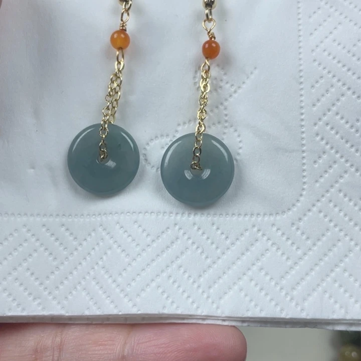翡翠14K金镶嵌颈饰