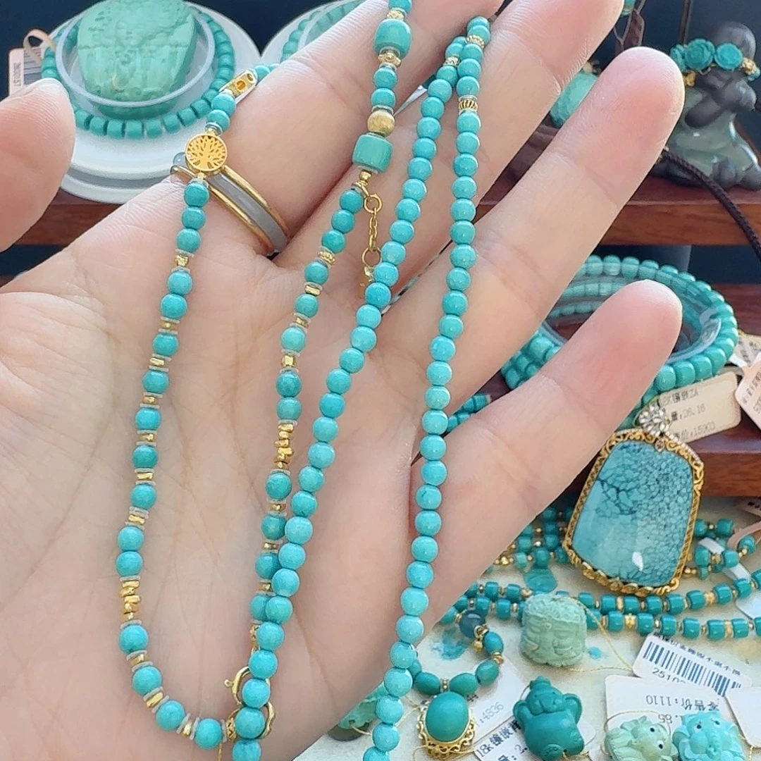 绿松石18K金镶嵌珠宝半成品