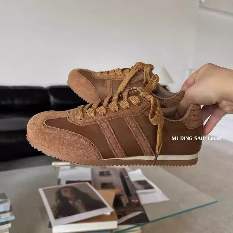 69513#米町#韩系chic风复古拼色小众百搭休闲德训鞋(福利)