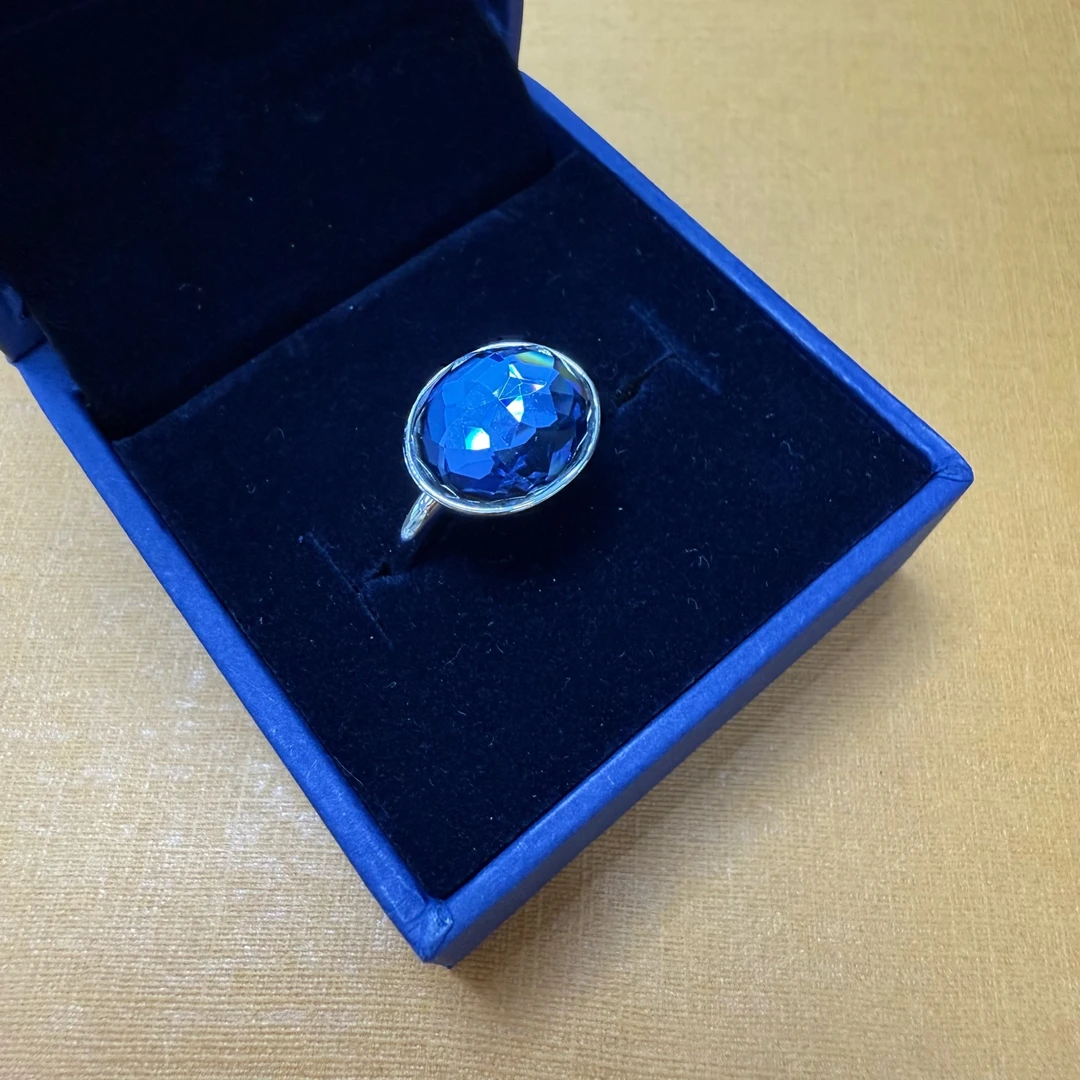 95新 Marc Jacobs/莫杰  施华洛世奇蓝色水晶戒指 1898 3103