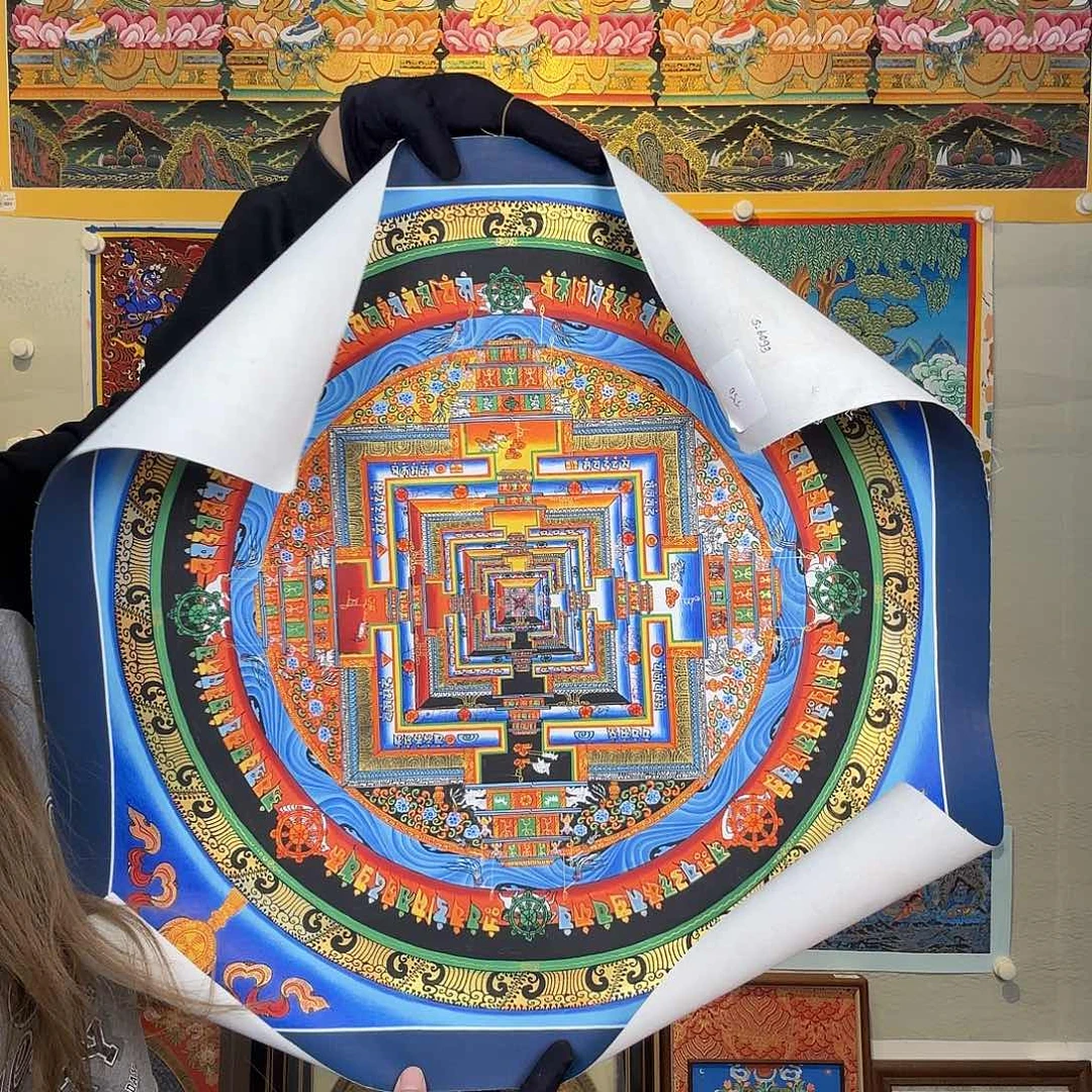 卷轴画纯手绘唐卡坛城50厘米左右