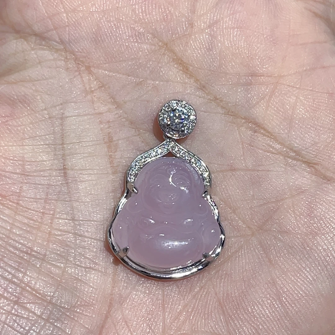 链子925银 D962高级粉色吊坠