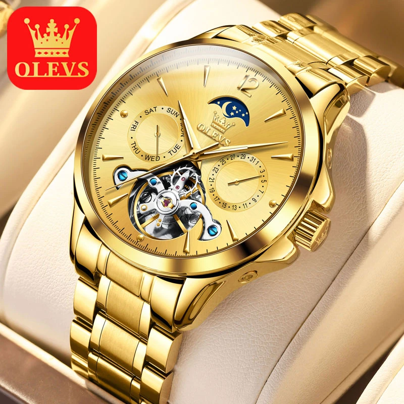 2025新款正品男士多功能表全自动机械表防水镂空夜光商务时尚腕表