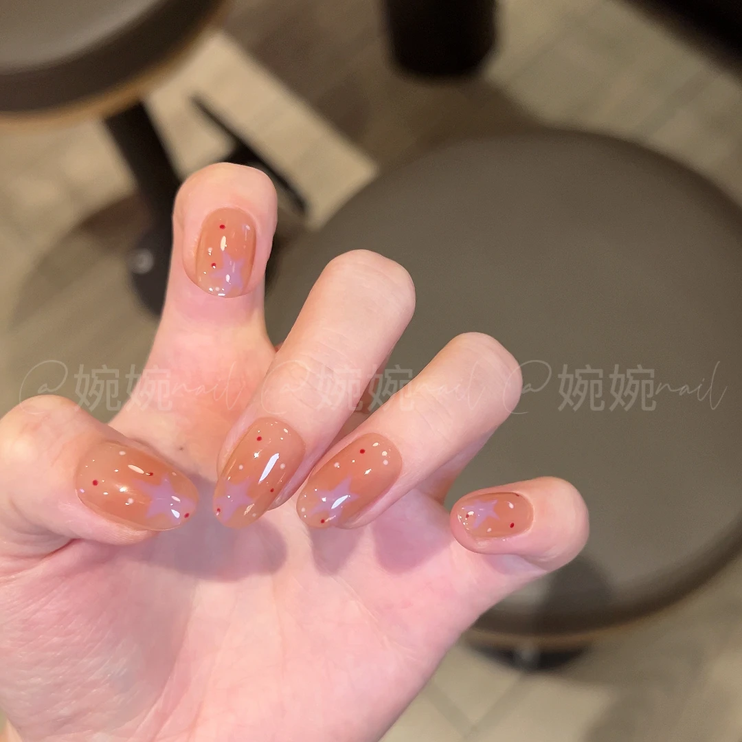 【酱紫】婉婉 纯手工手绘波点星星百搭设计穿戴甲