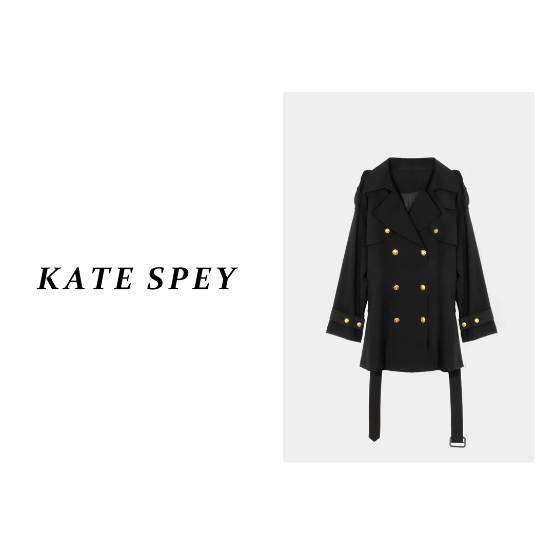 凯特丝蓓#1093秋冬新款收腰气质英伦风通勤大衣外套