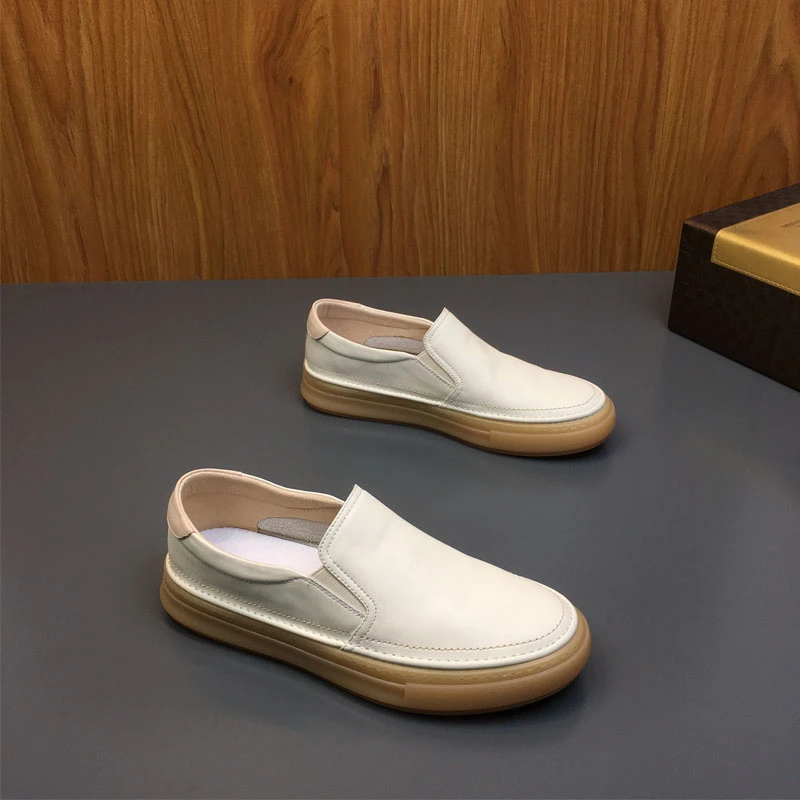 夏季镂空皮鞋真皮男士百搭软底休闲鞋牛皮透气防臭舒适乐福鞋男