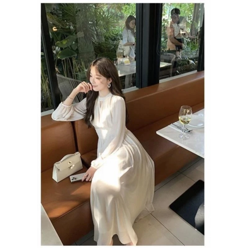 一然大码女装春秋款长袖时尚优雅收腰气质法式连衣裙13236