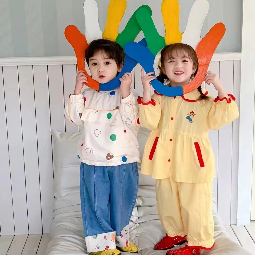 （111商场货）韩版秋冬男女童2023新款冲锋衣卫衣卫裤