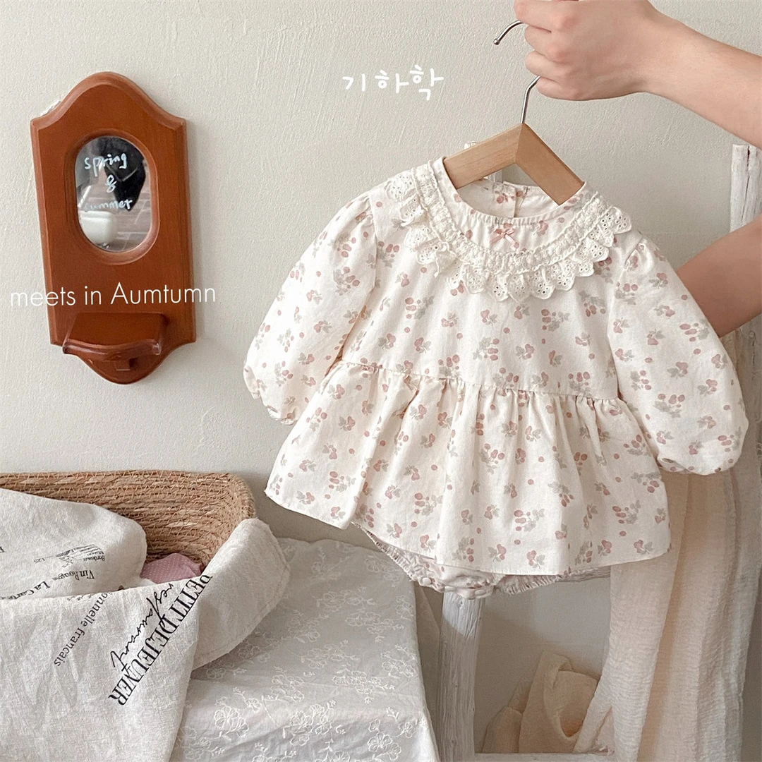 婴儿秋季衣服宝宝2025新款裙摆包屁衣新生儿长袖连体衣秋款爬爬服