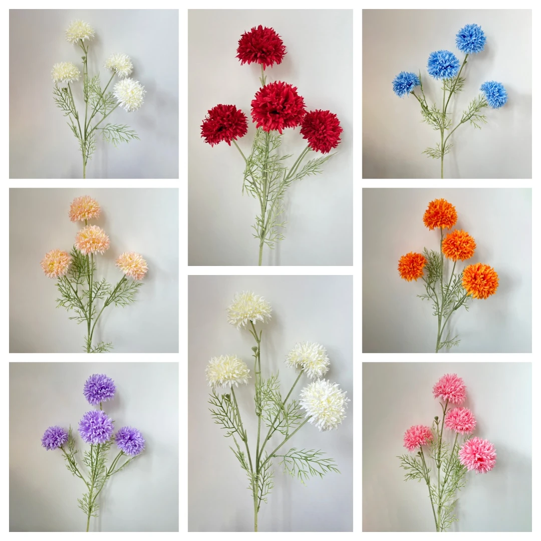 仿真花蒲公英乒乓菊假花绣球花家居客厅软装干花手捧花装饰品插花