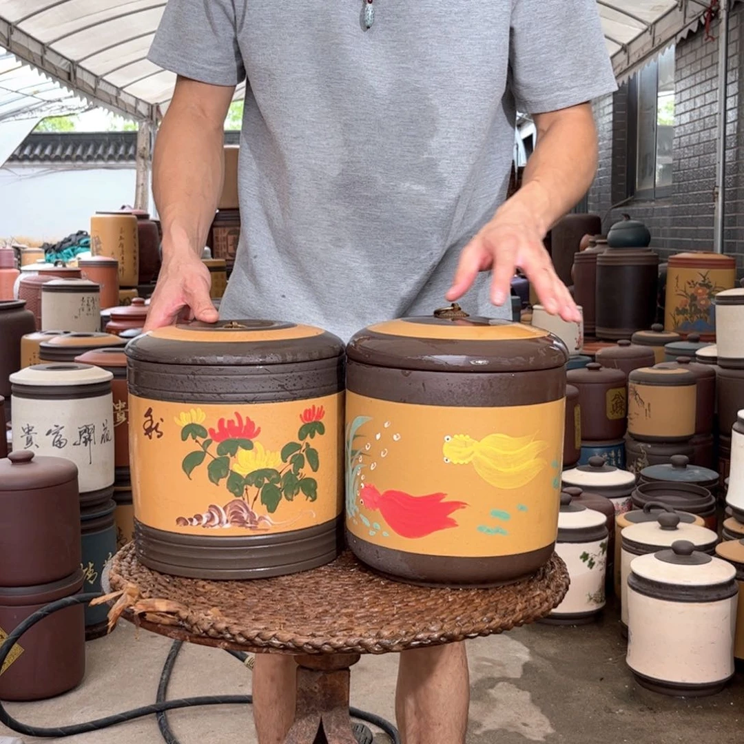 紫砂茶叶罐7 饼茶叶罐2个