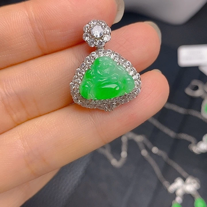 翡翠银S925镶嵌颈饰